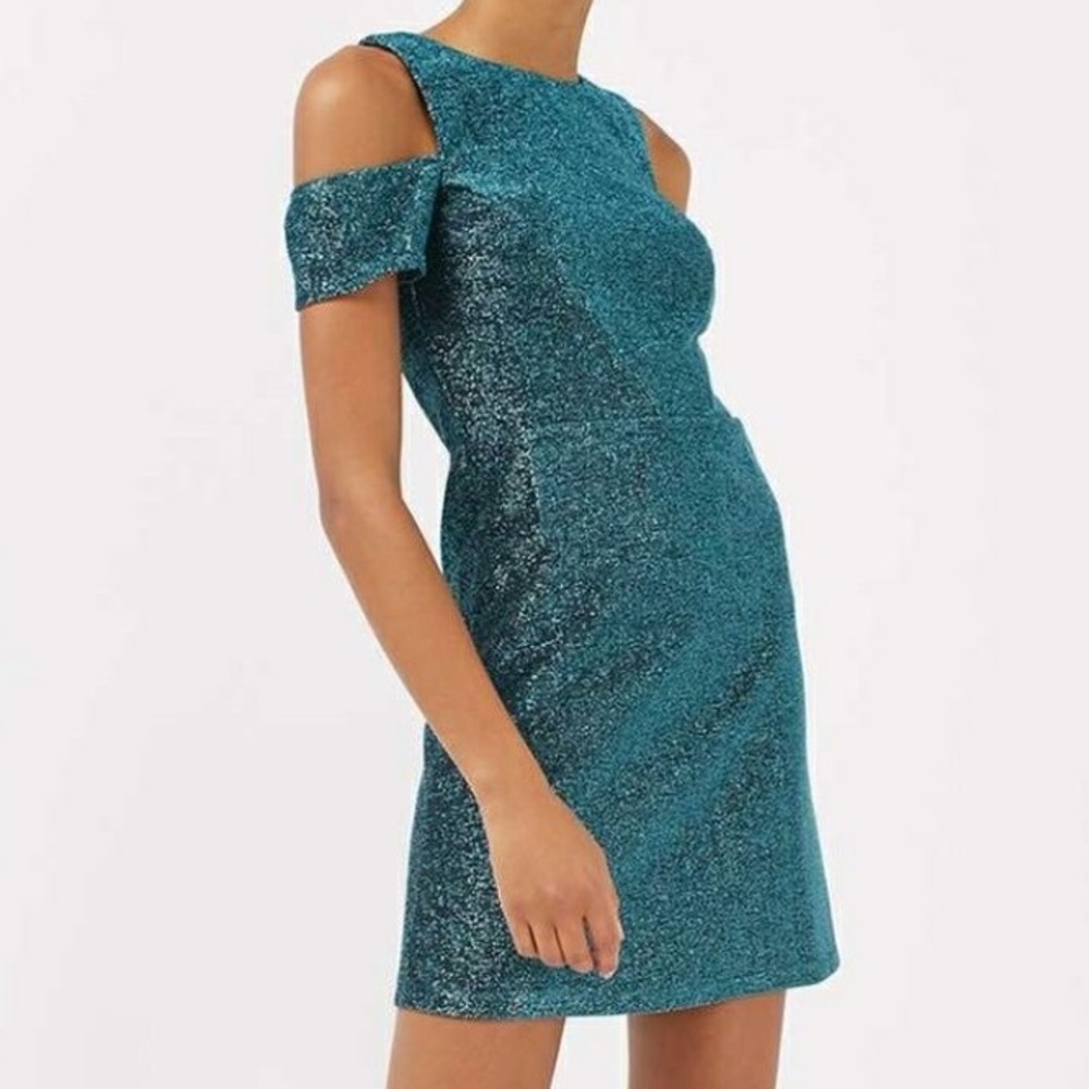 Topshop sparkly teal minidress